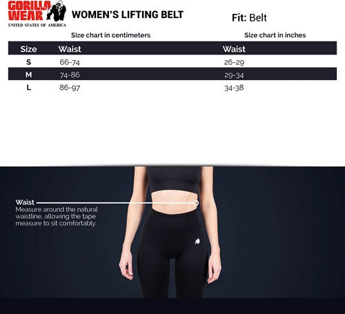 Gorilla Wear 4 Inch Women's Lifting Belt - Schwarz